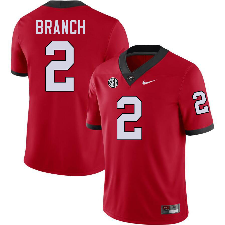 #2 Zion Branch UGA Jersey,University Of Georgia Bulldogs Football Jersey,Uniforms,Gears-Red